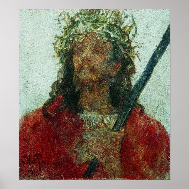 Poster Repin - Jésus Dans La Couronne D'Épines 1913 (Devant)