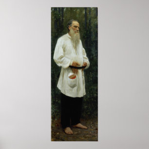 Poster Repin - Léon Tolstoï pieds nus