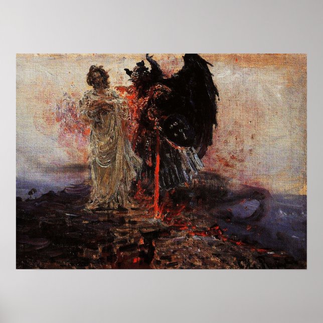 Poster Repin - Suivez-Moi Satan 1895 (Devant)