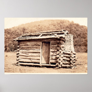 Poster Replica of first cabin built in Kentucky