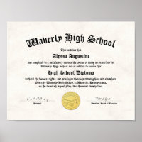 Réplique du diplôme d'études secondaires