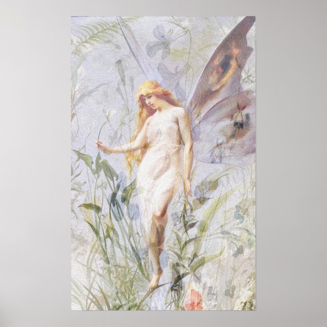 Poster Repos - Angel avec Lillies (Devant)