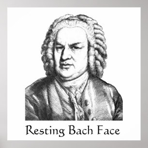 Poster Repose Bach Face Compositeur de musique classique