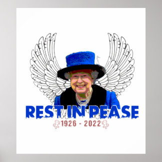 Poster Repose en paix Grande Reine Elisabeth II Rip