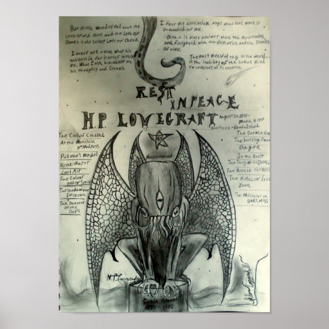 Poster Repose en paix H.P. Lovecraft (Devant)