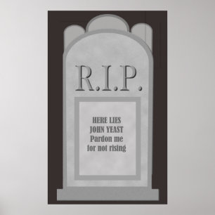Poster Repose en paix Halloween Ici Lies J. Yeast Tombsto