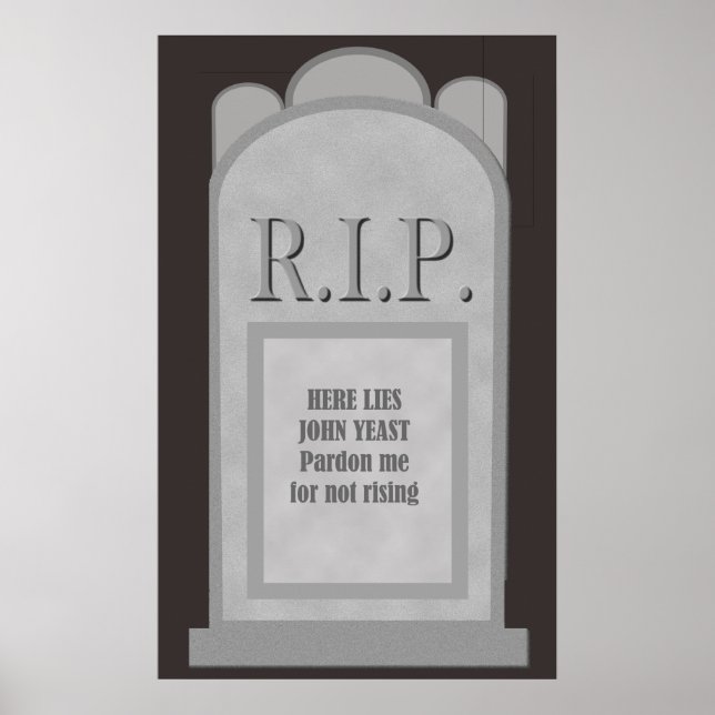 Poster Repose en paix Halloween Ici Lies J. Yeast Tombsto (Devant)