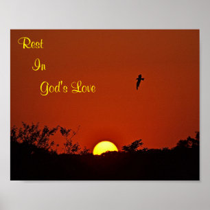 Poster Reposez dans le coucher de soleil de l'amour de Di