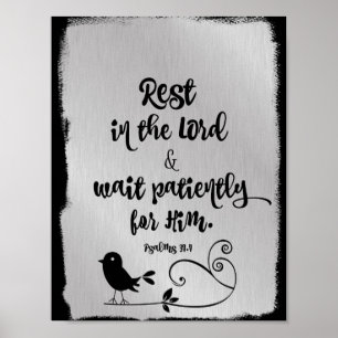 Poster Reposez-vous dans la Bible Verse du Seigneur