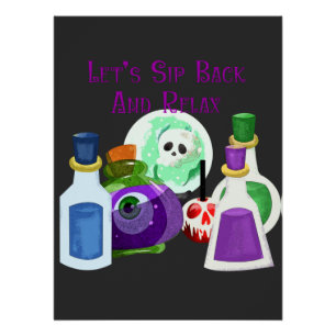 Poster Reposons-nous et détendez-vous - Potions Halloween