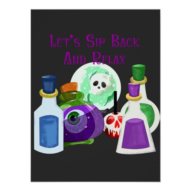 Poster Reposons-nous et détendez-vous - Potions Halloween (Devant)