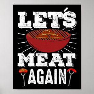 Poster Reprenons la viande Fumer Grill Viande barbecue