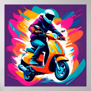 Poster Représentation artistique colorée d'une personne à