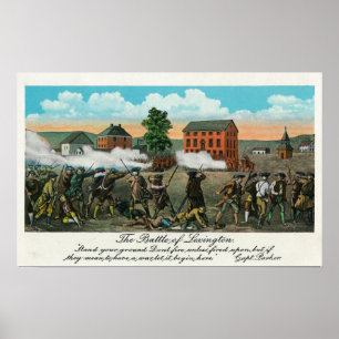 Poster Représentation de la bataille de Lexington