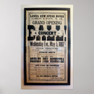 Poster Repro 1897 letterpress théâtre grand format
