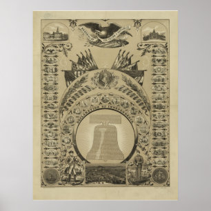 Poster Reproduction 1876 la déclaration d'indépendance