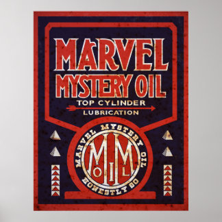 Poster Reproduction d'enseigne pétrolière vintage rouillé
