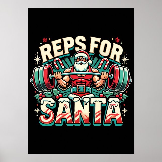 Poster Reps pour Père Noël - Funny Christmas Fitness (Devant)