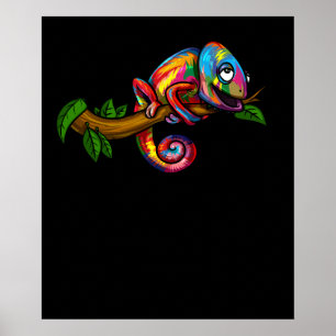 Poster Reptile coloré à l'arc-en-ciel de Chameleon