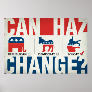 Poster Républicain, démocrate, LolCat