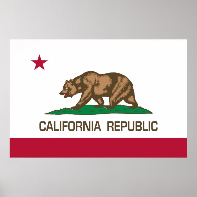 Poster République de Californie (drapeau d'État) (Devant)