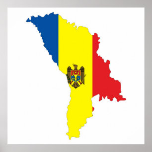 Poster république de moldove drapeau du pays symbole de l