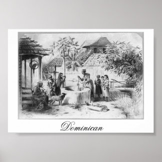 Poster République Dominicaine Ancienne Peinture vers 1871
