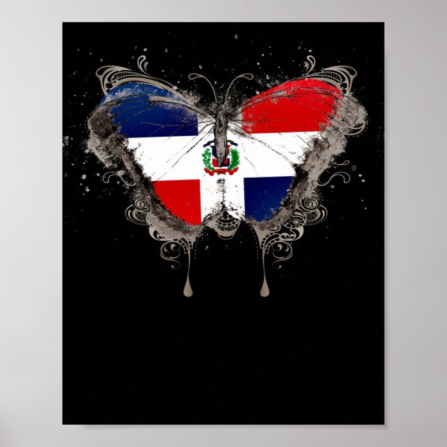 Poster République Dominicaine Chiffre de jupe papillon (Devant)