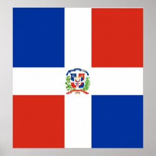 Poster République Dominicaine Drapeau de haute qualité