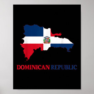Poster République Dominicaine Drapeau Voyage Souvenir dom