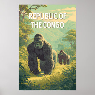 Poster République du Congo Illustration Voyage Art