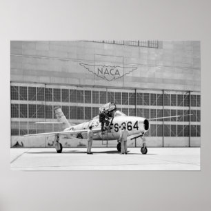 Poster République F-84F sur la rampe à Moffett Field