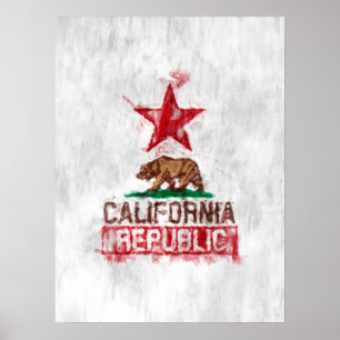 Poster République Painterly de la Californie