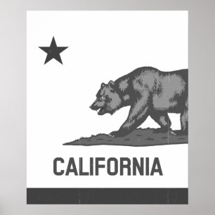 Poster République partielle de Californie (Noir)
