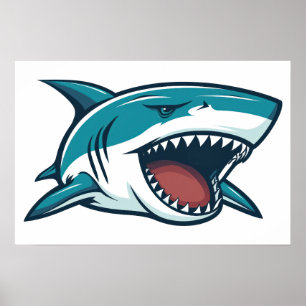Poster Requin à bouche ouverte Petite