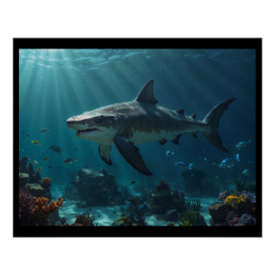 Poster Requin de natation solitaire