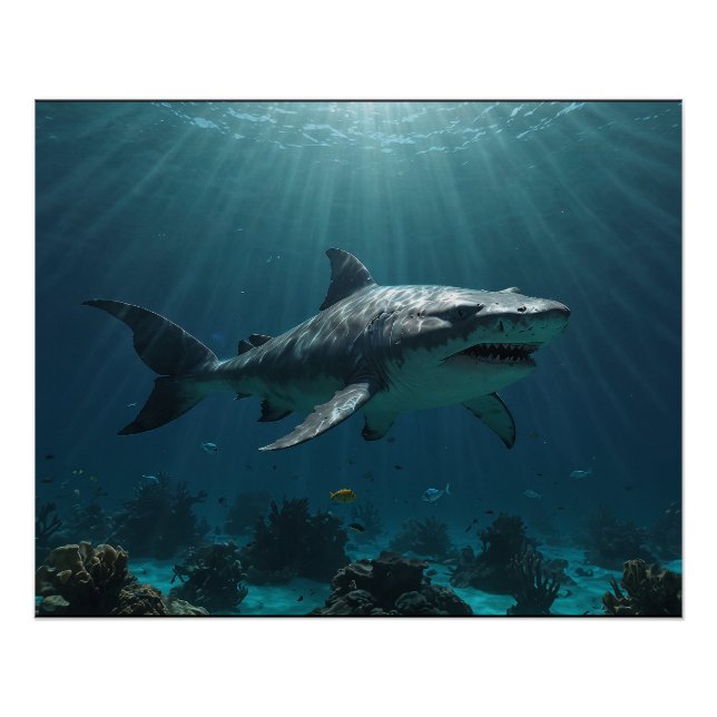 Poster Requin de natation solo (Devant)