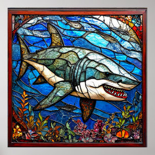 Poster Requin en verre tendu