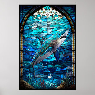 Poster Requin en verre tendu