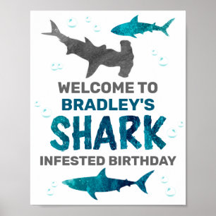 Poster Requin infecté n'importe quel âge Anniversaire Aff