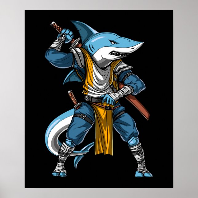 Poster Requin Ninja Samurai (Devant)
