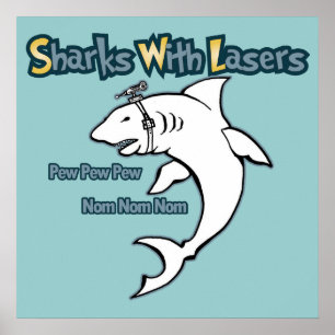 Poster Requins avec lasers