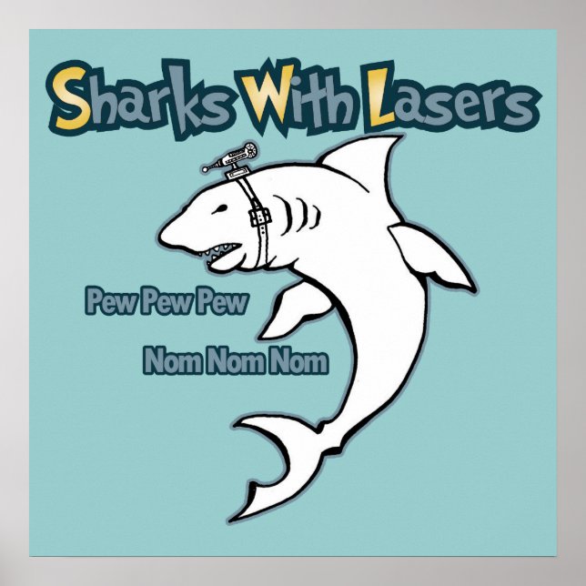 Poster Requins avec lasers (Devant)