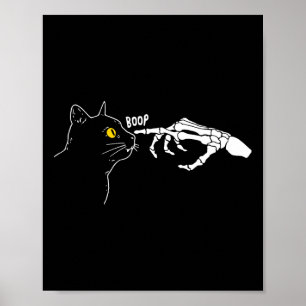 Poster Rero Vintage Chat Noir Squelette Boop Hallowee