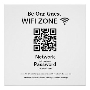 Poster Réseau Wifi   Code QR Internet Scan pour se connec
