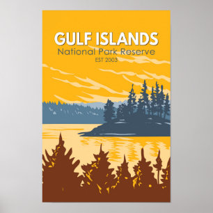 Poster Réserve de parc national des Îles-Gulf Canada Vint