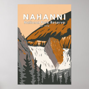 Poster Réserve de parc national Nahanni Travel Art Vintag