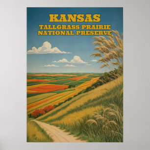 Poster Réserve nationale des Prairies du Kansas Tallgrass