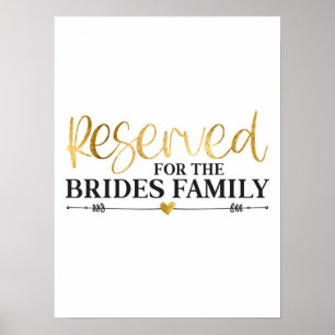 Poster Réservé Pour La Famille Brides White Gold Mariage