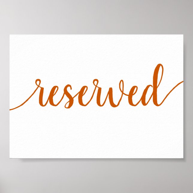 Poster Réservé simple | Fall Orange Any Event Table (Devant)